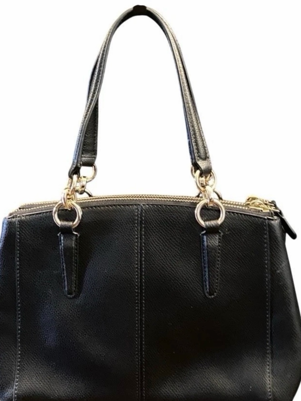 Coach Mini Christie Carryall Black Crossgrain Leather Crossbody Bag F36704 Auth - Picture 4 of 13